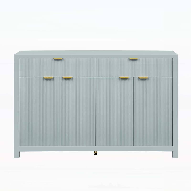 Stylish Wave-Pattern Sideboard Cabinet with Drawers and Doors