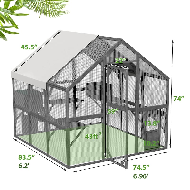 Large Outdoor Cat Enclosures with Houses, Bridges, Walks&UV Proof