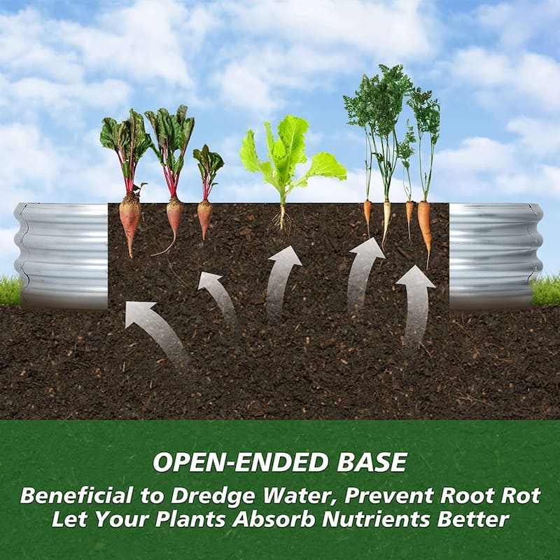 Galvanized Raised Garden Bed Outdoor, 5x2x1FT - 5'x2'x1'