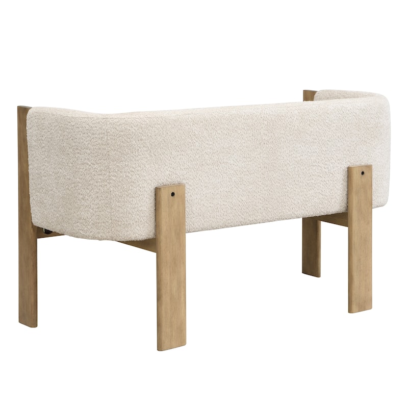 Christopher Knight Home - Vescari Modern Mid-Century Compact Upholstered 2-Seater Loveseat, Solid Rubberwood Frame & Track Arms