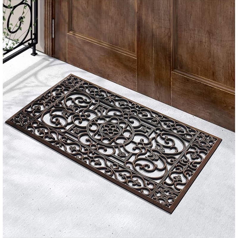 A1HC Natural Coir and Rubber Modern Indoor/Outdoor Grill Doormat