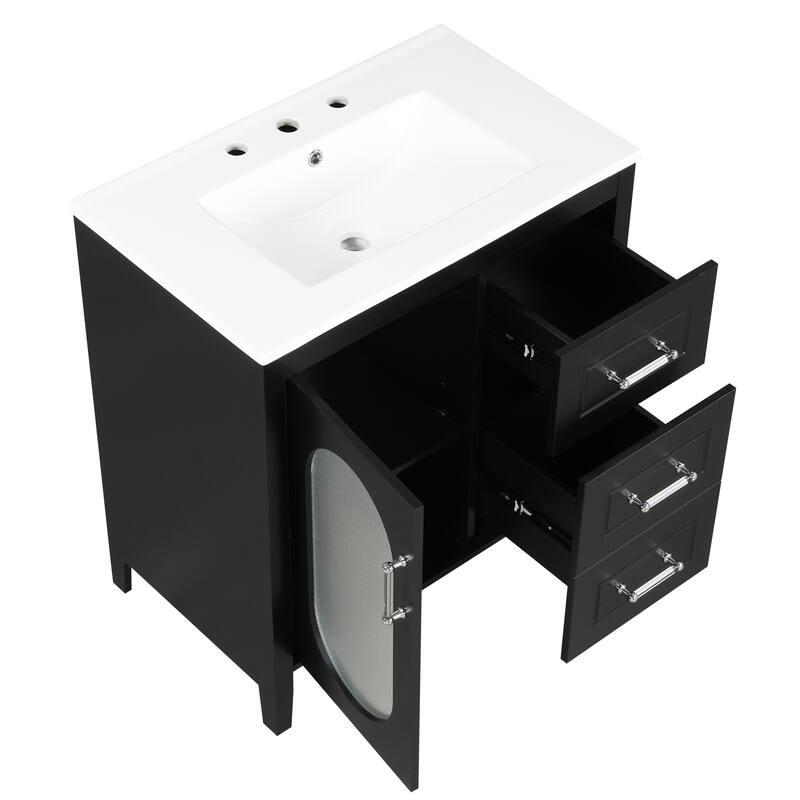 Bathroom Vanity Cabinet 30" Bathroom Vanity with Sink and Two Drawers