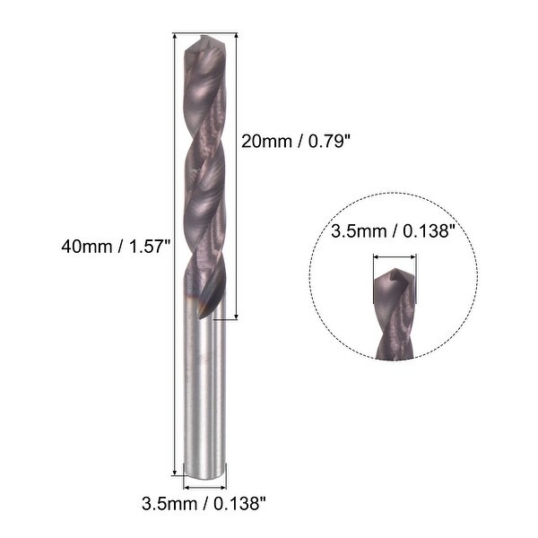 Sourcing Map Hartmetall-Spiralbohrer 2,5 Mm – Wolframkarbid, AlTiSin-beschichtet Für Harte Metalle