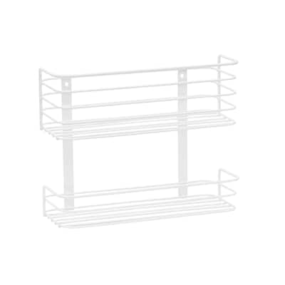 Household Essentials Door Mount Cabinet Organizer Steel Wire Basket, White
