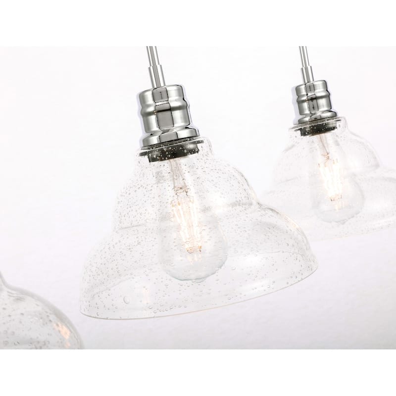 Gia 8.5-Inch 3-Light Clear Seeded Glass Pendant
