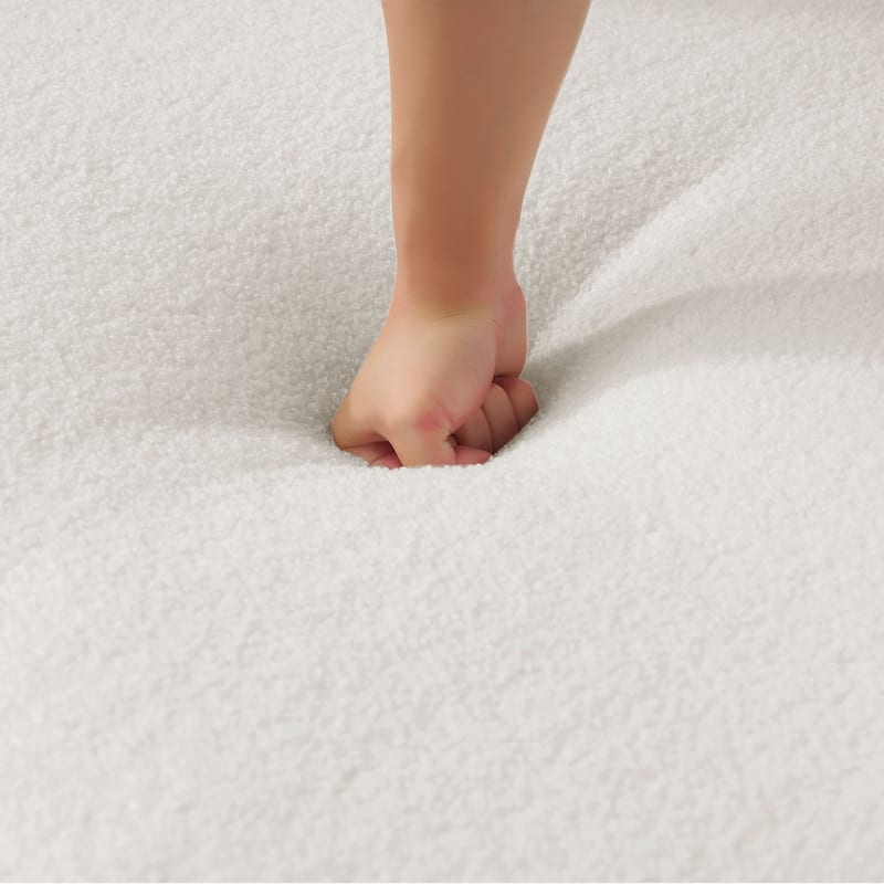 Anmytek Curved Loveseat Sofa 66.93 Inch No-Assembly Teddy Velvet Compact