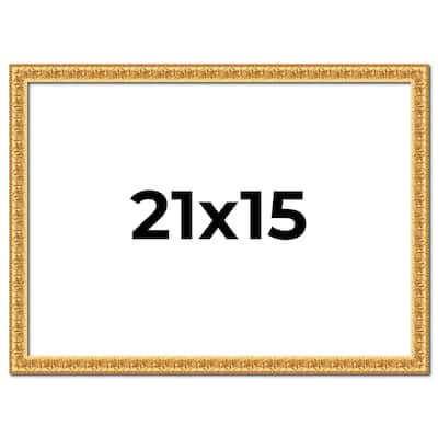 21x15 Frame Gold Real Wood Picture Frame Width 1 inches | Interior
