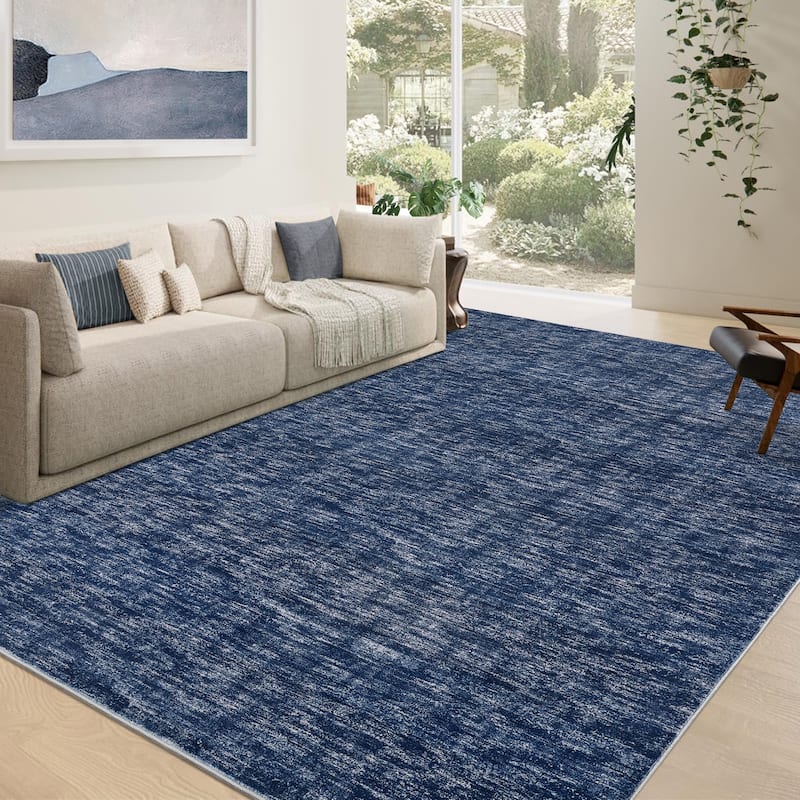 Garvee Modern Abstract Solid Area Rug - 9'x12' - Blue