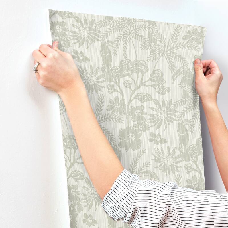 A-Street Prints Jacaranda Sage Tropical Trail Wallpaper
