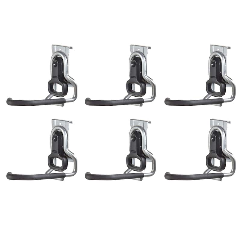 Rubbermaid Vertical FastTrack Hanging Wall Mount Hook Garage Organizer (6 Pack) - 1.19