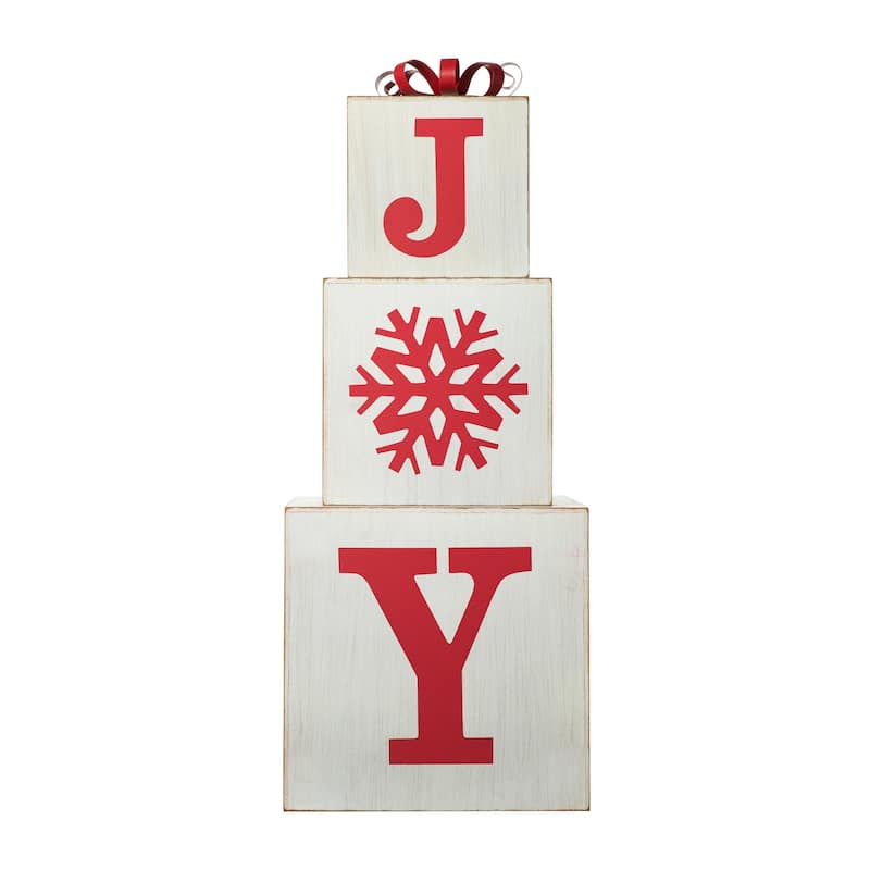 Glitzhome Fall Christmas Wooden Nested Box Porch Decor