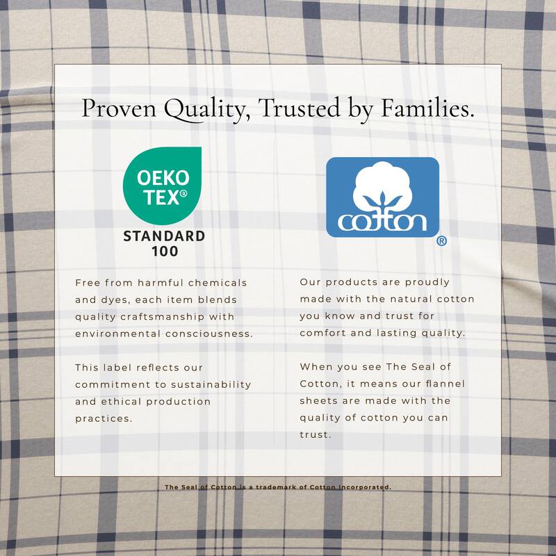 Linery & Co. Ultra-Soft Turkish Cotton Plaid Flannel Sheet Set