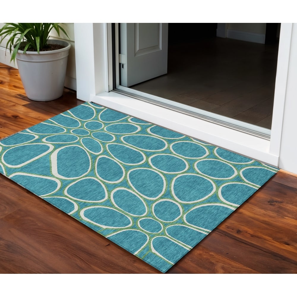 HomeRoots Abstract Transitional Rectangle Outdoor Rug