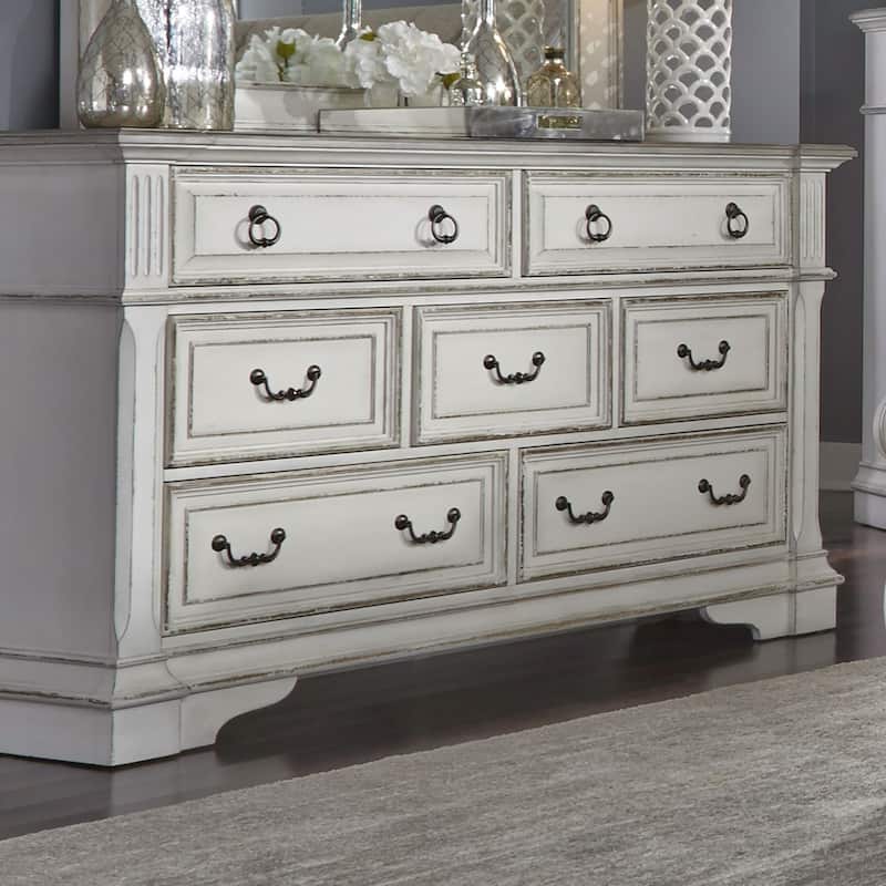 The Gray Barn Abbey Park Weathered Brown & Antique White 7 Drawer Dresser - Antique White - 7-drawer