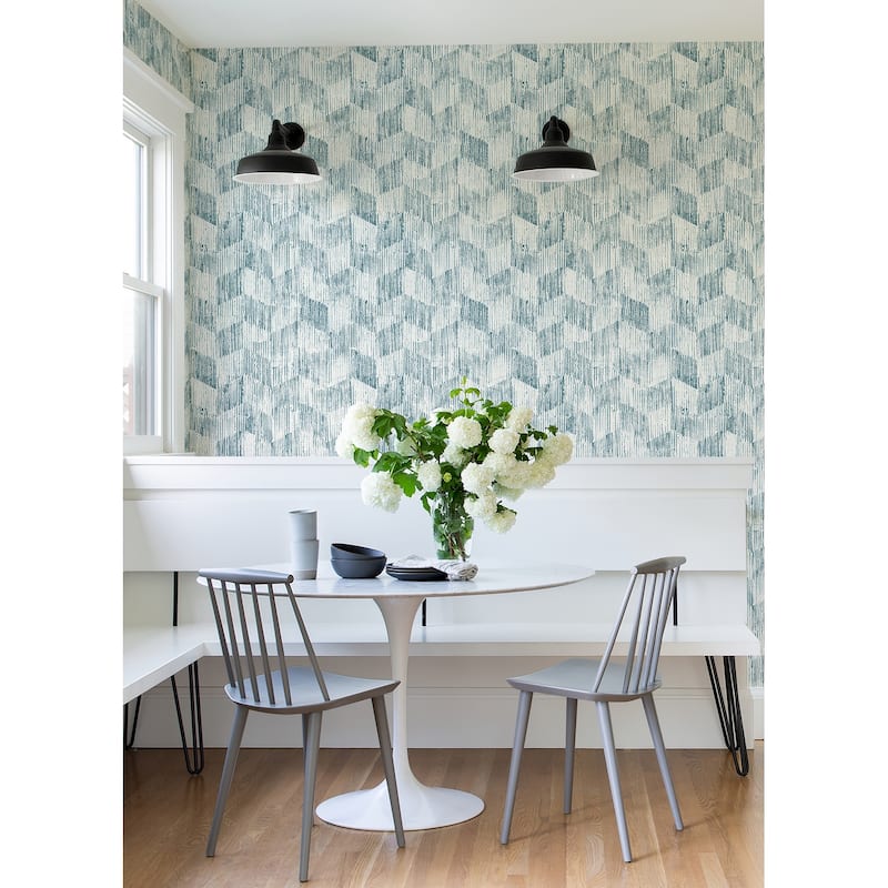 Scott Living Demi Teal Distressed Wallpaper