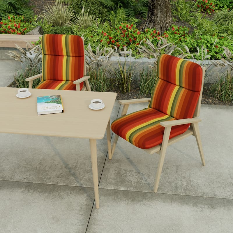 22" x 45" Outdoor Chair Cushion with Ties and Loop - 45'' L x 22'' W x 5'' H