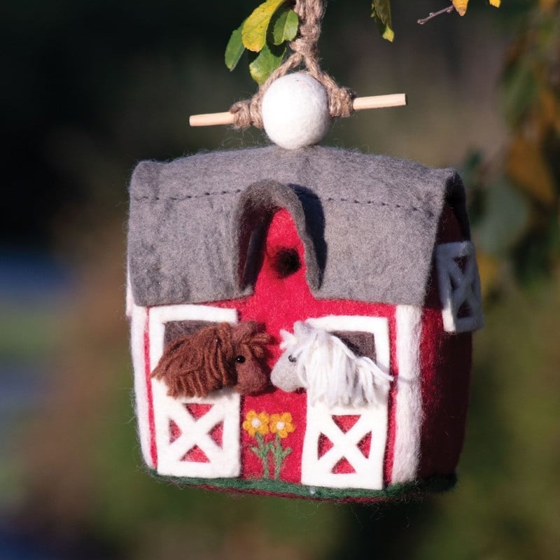 Handmade Wild Woolies Felt Sweet Homes Birdhouses, (Nepal) -