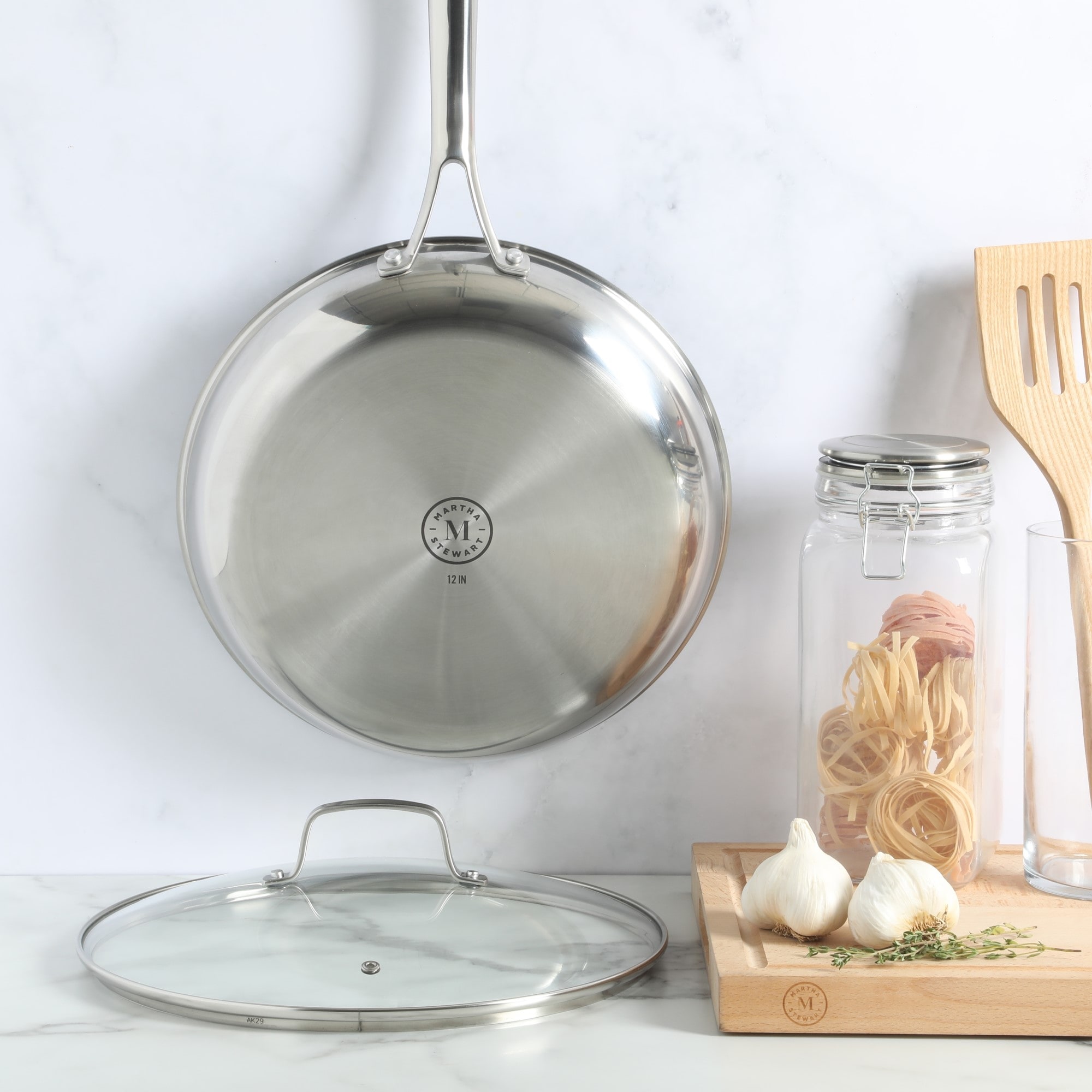 Martha Stewart Badgley Hybrid Nonstick 12 Inch TriPly Stainless