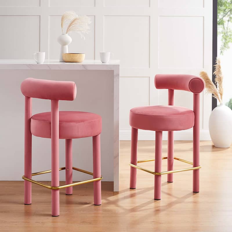 Toulouse Performance Velvet Counter Stool - Set of 2