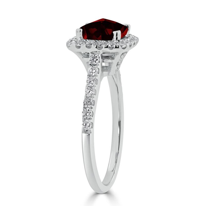 Auriya 1 1/4ct Cushion-cut Garnet and Halo Diamond Engagement Ring 1/2cttw 14k Gold
