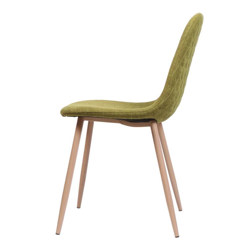 Set of 2 Fabric Upholstered Dining Chair with Metal Legs, Mid-Century Armless Kitchen Side Chairs for Dining Room, Home Office