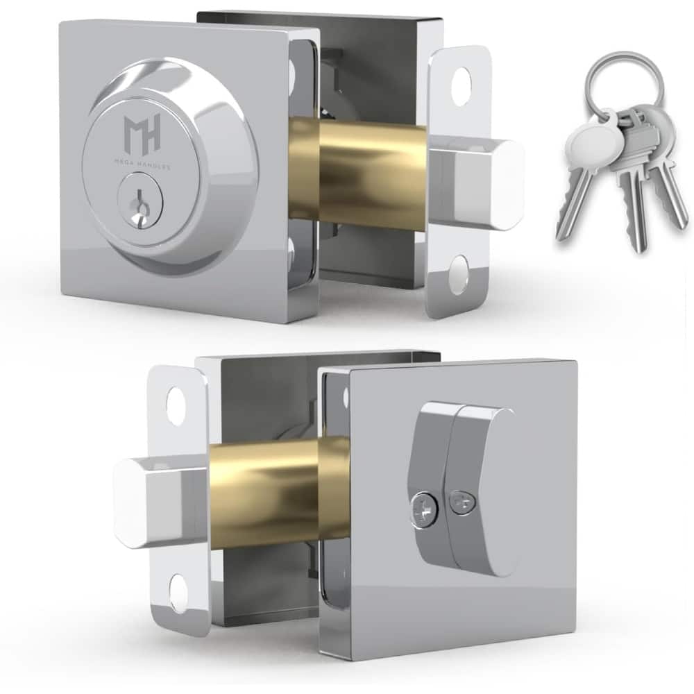 Mega Handles ROBELL Square Single Cylinder Keyed Deadbolt |Reversible Entry Deadbolt Lock