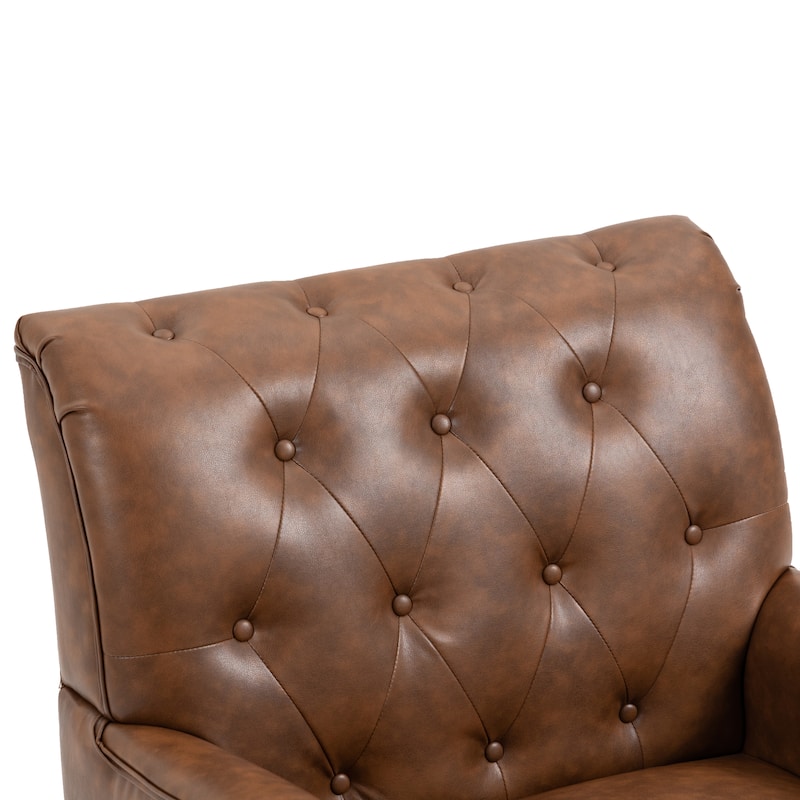PU Leather Living Room Accent Chair with Tufted Back