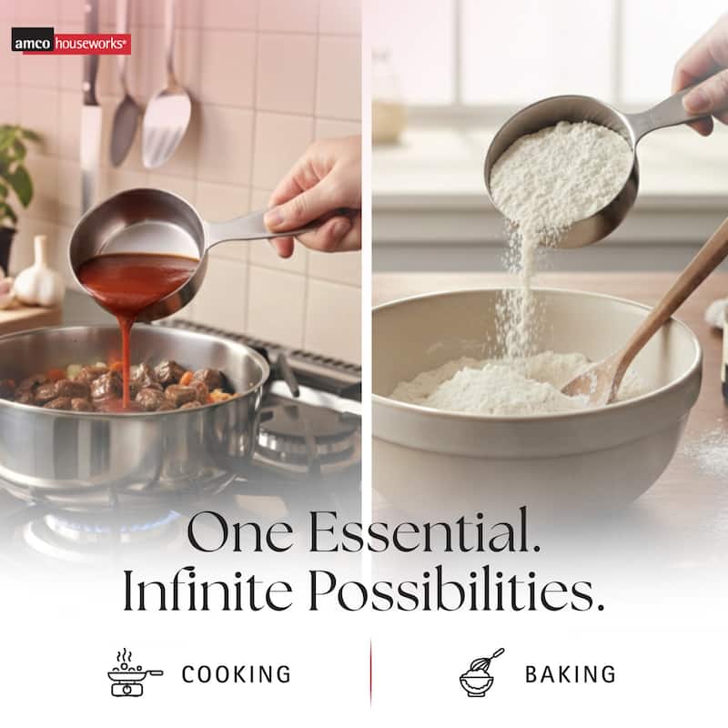 Amco Advanced Performance Set of 4 Measuring Cups - 1 cup, 1/2 cup, 1/3 cup, & 1/4 cup