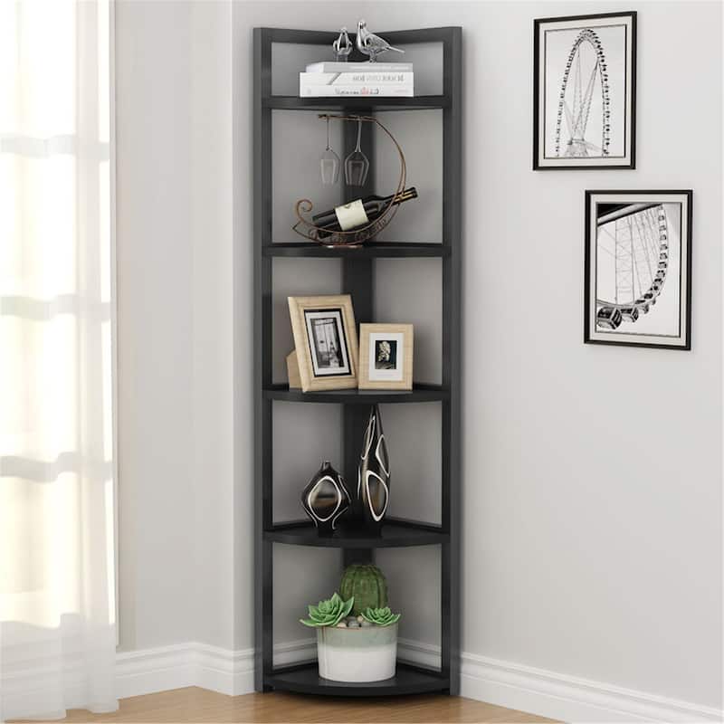 5 Tier Corner Shelf, Rustic Corner Storage Rack Plant Stand