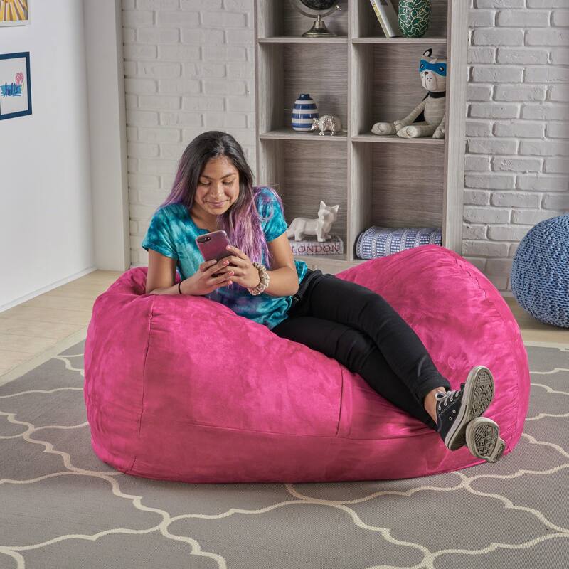 Cylindrical Suede Bean Bag With Polyester ,Softness And Comfort