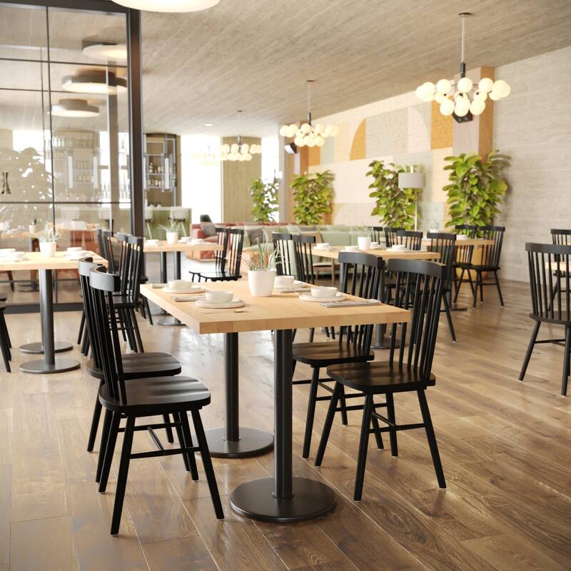 Commercial Solid Wood Tabletop with Support Bars for Indoor Use