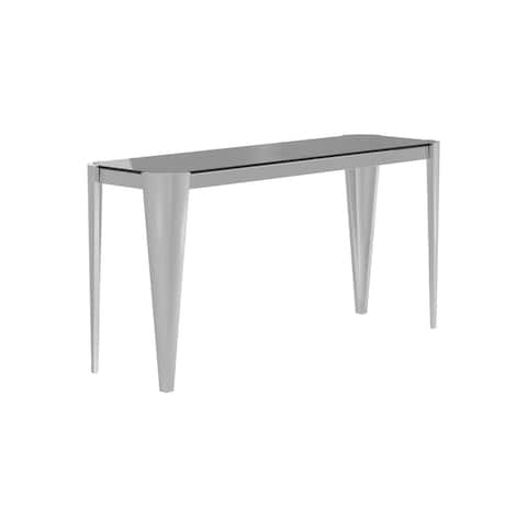 Silver Orchid Simon Silver/Grey Rectangle Glass Top Sofa Table
