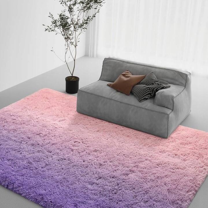 Shaggy Home Decor Carpet Luxury Gradient Rug for Living Room Bedroom