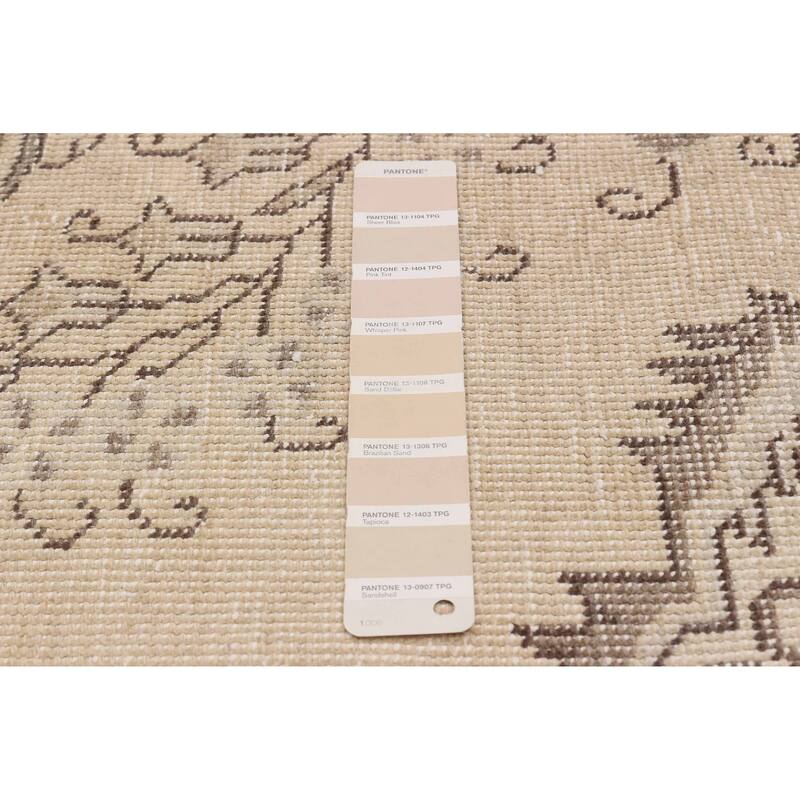 ECARPETGALLERY Hand-knotted Antalya Vintage Beige Wool Rug - 6'2 x 9'5