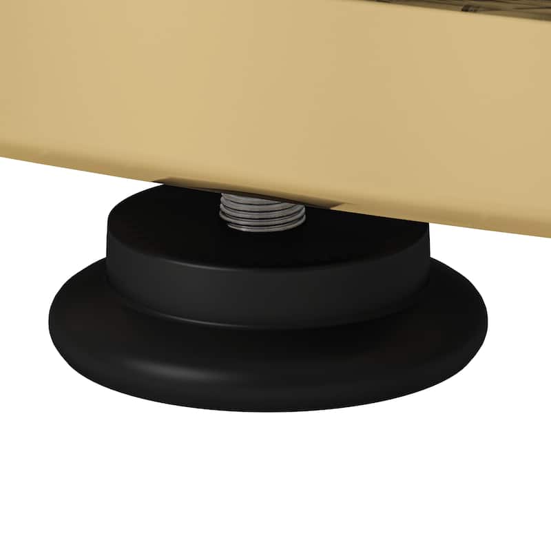 31.50" Modern Rectangle Glass Coffee Table with Ring-Shaped Frames