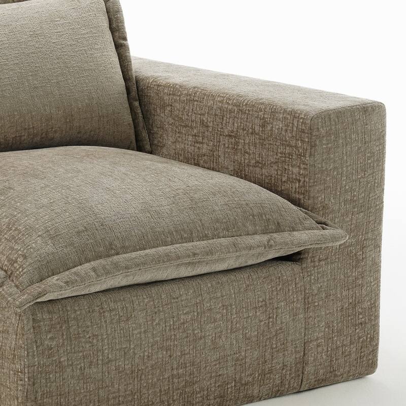 42"W Chenille Upholstered No Assembly Corner Chair