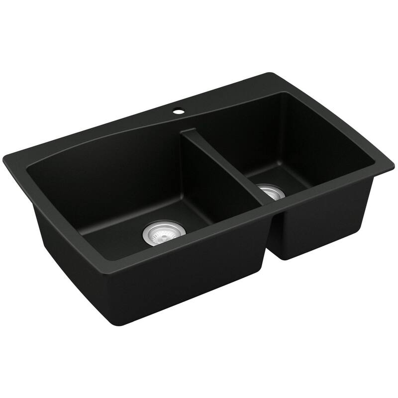Karran USA QT-721 Quartz QT 34" Drop In Double Basin Quartz Composite