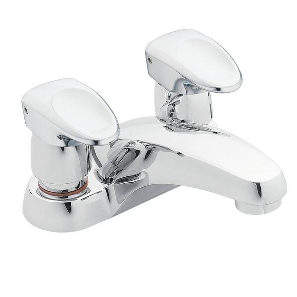 Commercial Metering Double Handle Bathroom Sink Faucet in Matte Black Brass