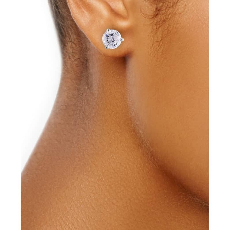 Certified 4 1/2 Ct Lab Grown Diamond Martini Screw Back Studs White Gold