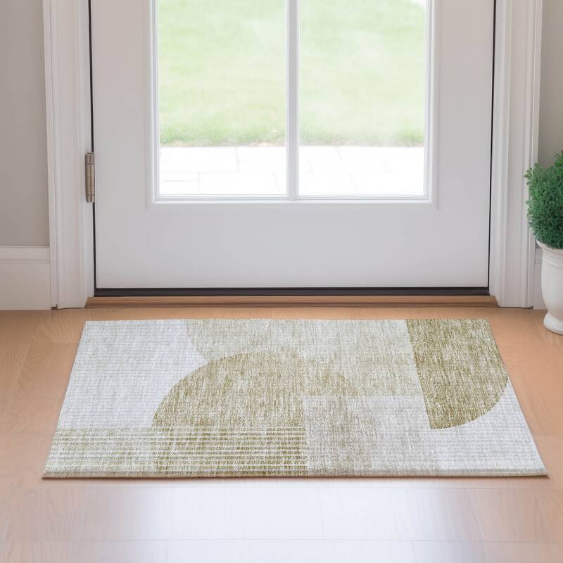 Premium Washable Super Soft Modern Deco Mayfield Rug - Brown - 1' 8" x 2' 6" - Rectangle