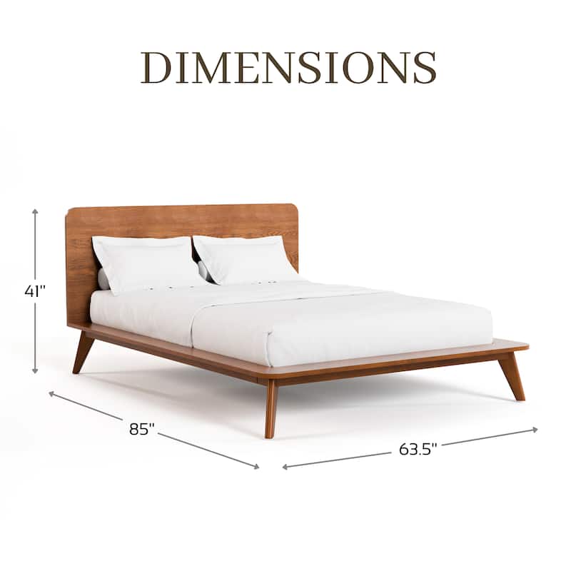 Furniture of America Beau Midcentury 3-Piece Walnut Low Profile Wood Bedroom Set
