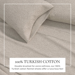 Linery & Co. Cotton Blend Double-Brushed Heathered Flannel Bed Sheet Set
