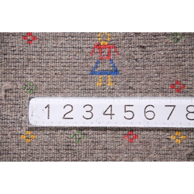 Gray Gabbeh Oriental Area Rug Hand-Knotted Wool Carpet - 9'4" x 12'2"