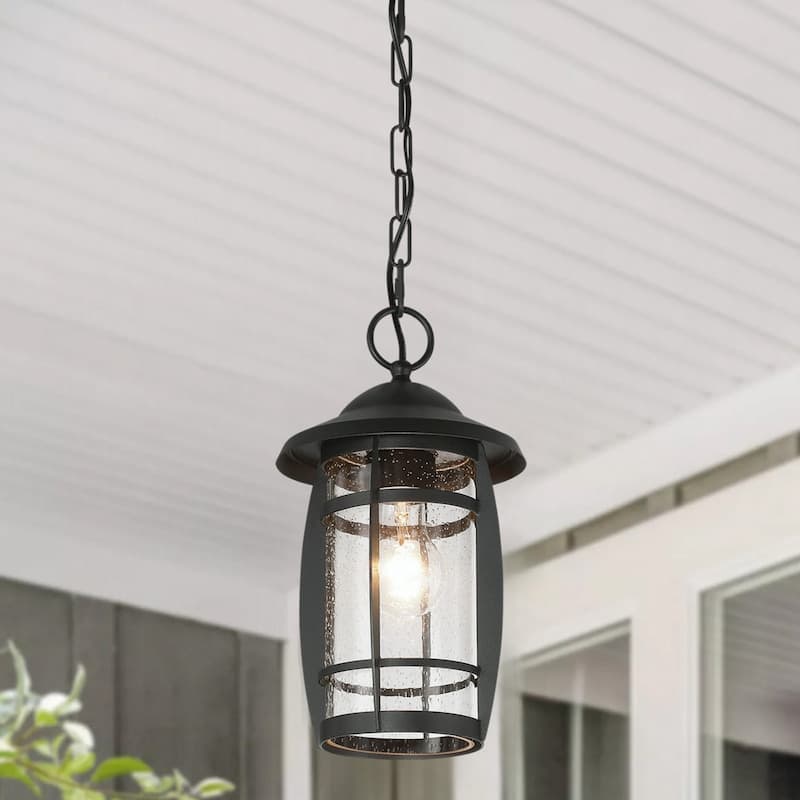 Acroma 1 - Light Outdoor Hanging Lantern Outdoor Chandelier - 1-light - Matte Black