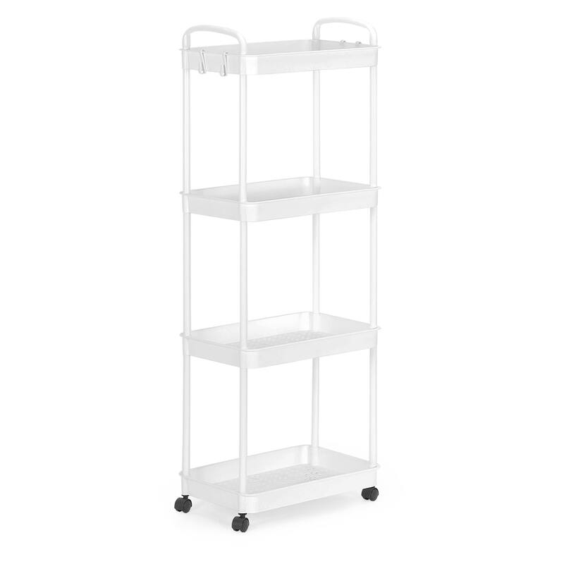 Storage Cart, Shelf Organizer Mobile Shelving, Multifunction Movable Storage Organizer