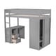 preview thumbnail 25 of 32, Wood Twin Size Loft Bed with Wardrobes and 2-Drawer Desk with Cabinet