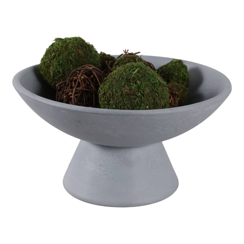 Pottery Terracotta Bowl Pedestal Base Modern Casual Decor - 7" Blue - 11.75" x 11.75" x 6.5"