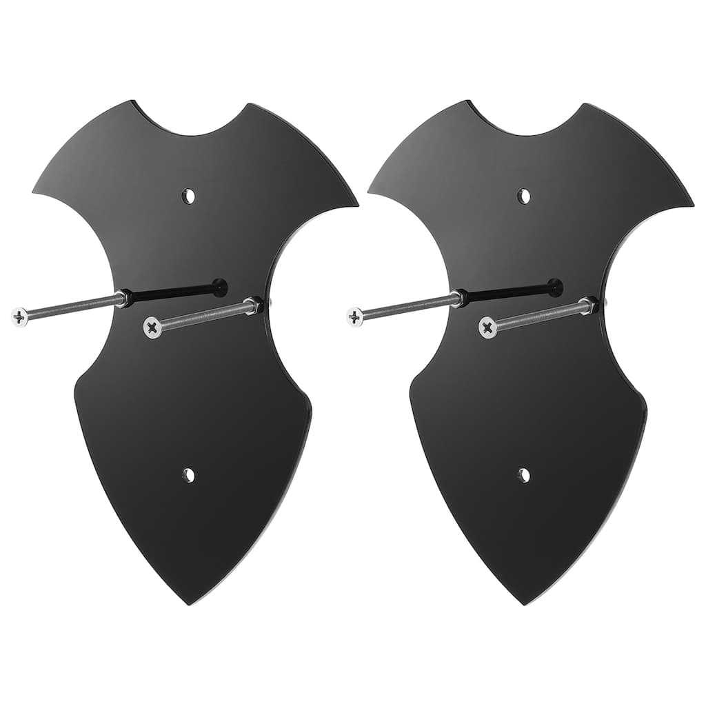 2pcs Sword Holder Wall Mount Sword Rack for Vertical Display - Black
