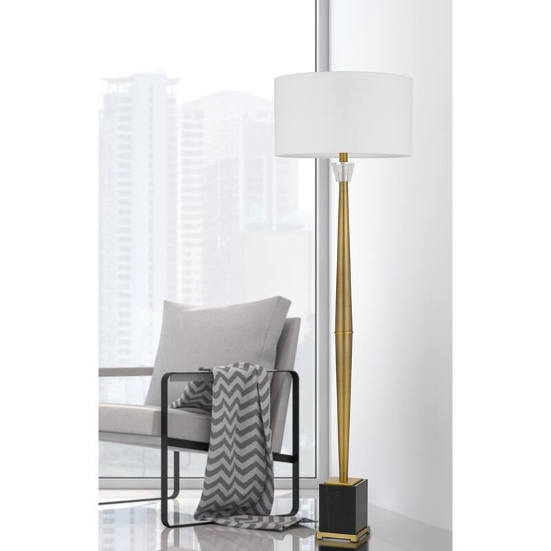 Salford 61.5" Height Antique Brass/Marble Metal Floor Lamp - One Size