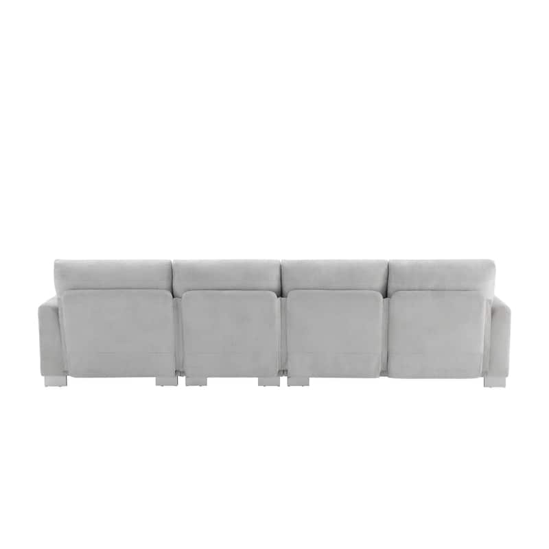 119" 5-seat Chenille Sectional Sofa with 2 Pillows, Luxury L-shaped Sofa Set for Livingroom Oversized Sofa Chaise Lounge
